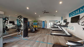 Ontario CA Apartments - Avante Fitness Center with Treadmills, Exercise Bikes, and Free Weights