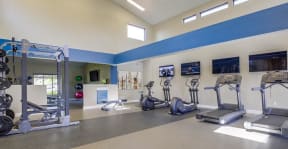 Temecula, CA Apartments for Rent - Vista Promenade Fitness Center with treadmills, ellipticals, free weights, and more