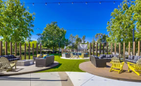 Temecula Apartments for Rent - Vista Promenade Modern Courtyard with Stylish Patio Furniture