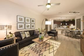 Living Room Interior at Revl Heights, The Barvin Group, Houston, 77009