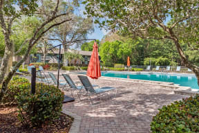 1735 Brantley Road Fountains at Forestwood Apartments for rent pool deck and seating