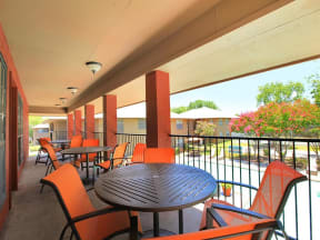 clubhouse outdoor seating granite at tuscany hills