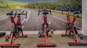 fitness center spinning bikes