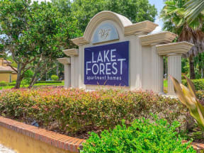 lake forest apartments daytona community entrance signage