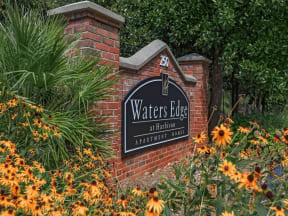 waters edge community sign