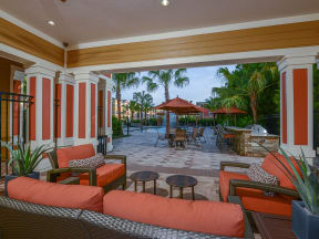 Covered Veranda at The Amalfi Clearwater Luxury Apartments in Clearwater, FL