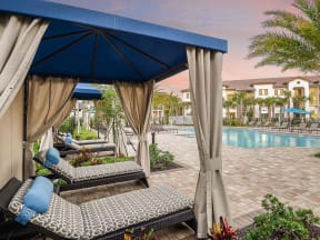 Poolside Cabanas at Azura Luxury Apartments in Kendall FL