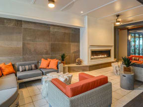 Outdoor Fireside Lounge at Aurora Luxury Apartments in Downtown Tampa, FL