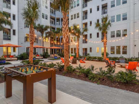Garden Courtyard at Aurora Luxury Apartments in Downtown Tampa, FL