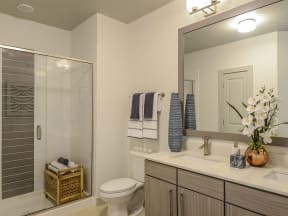 Bathroom at Grady Square Luxury Apartments in Tampa FL