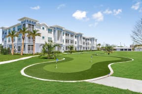 Putting Green at The Gallery Luxury Apartments in Trinity, FL
