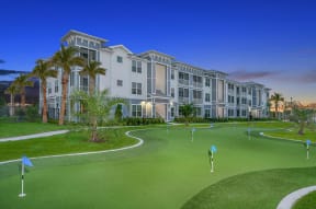 Putting Green at The Gallery Luxury Apartments in Trinity, FL