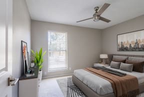 Bedroom with plush carpeting | Acacia Gardens