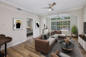 Living room with wood style flooring | Ashlar Fort Myers