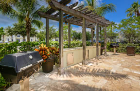 Poolside picnic and grill area | Bay Harbor