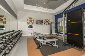 Fitness center with weights | Echo Lake