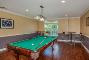 Pool table in clubhouse  | Highlands at Faxon Woods