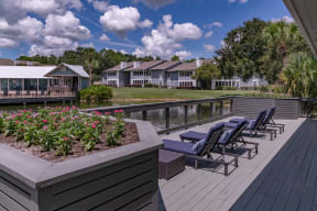 Sundeck with lounge chairs | Saddleworth Green