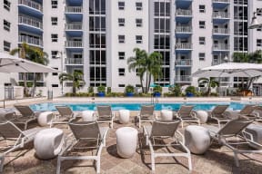 Pool with lounge chairs | Paramount on Lake Eola