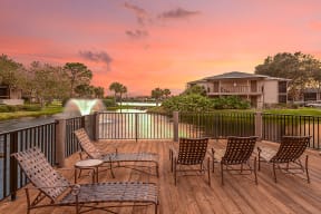 Enjoy gorgeous sunset views from the deck  | Lakes at Suntree