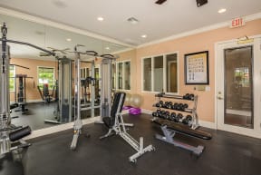Fitness center | weight equipment | Promenade at Reflection Lakes apartments