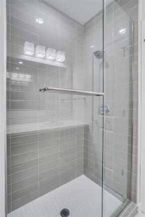 Modern Showers In Bathrooms At Boutique 28 Apartments In Minneapolis, MN