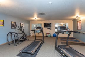 Fitness Center with Cardio Machines and TV