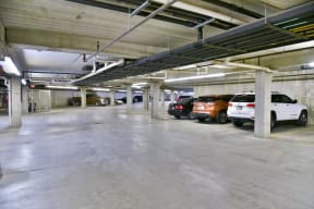 Underground Garage with Parked Cars