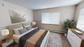 Furnished Bedroom with Windows