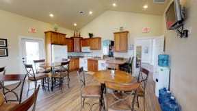 Spacious clubroom boasts a full kitchen perfect for entertaining and events.