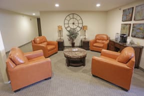 Lounge with Orange Chairs