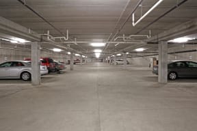 Underground Garage with Parked Cars