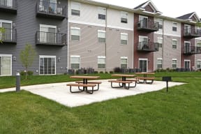 Concrete Grilling Patio with Tables