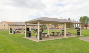 Outdoor Grilling Pavilions with Overhead Covering