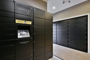 Luxer secure package receiving system.