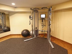 Strength training machine in the fitness center.
