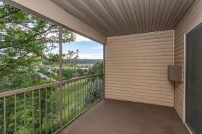 Private balcony or patio with scenic view of Rapid City.