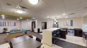 Community Room with Tables and Full Kitchen