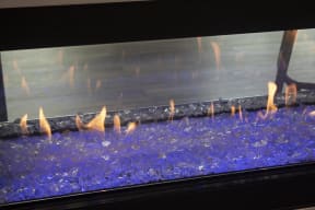 Artificial Fireplace with Blue Rocks