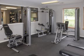 Fitness Center with Strength Equipment and Mirrors