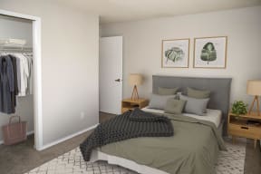 Furnished Bedroom with Closet Space