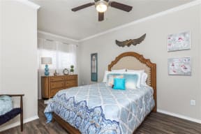 Model Bedroom with ceiling fan