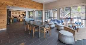 Screened outdoor lounge at 2000 West Creek Apartments, Virginia, 23238