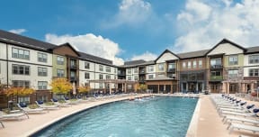 Expansive outdoor swimming pool at 2000 West Creek Apartments, Virginia, 23238