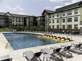 Sundeck with loungers at 2000 West Creek Apartments, Virginia, 23238