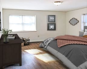 Bedroom at The Raleigh Apartments