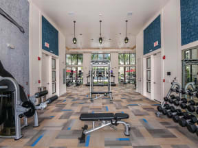 Enormous Coda Orlando fitness center for resident use in Orlando, FL