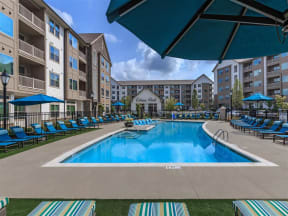 Lounging By The Berewick Pointe Pool at Charlotte Apartment Homes
