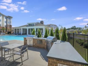 Pointe at Prosperity Village Poolside Grilling Stations in Charlotte, NC Apartment Homes for Rent