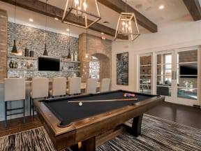 Pointe at Prosperity Village Game Room With Billiards Table in Charlotte Apartments